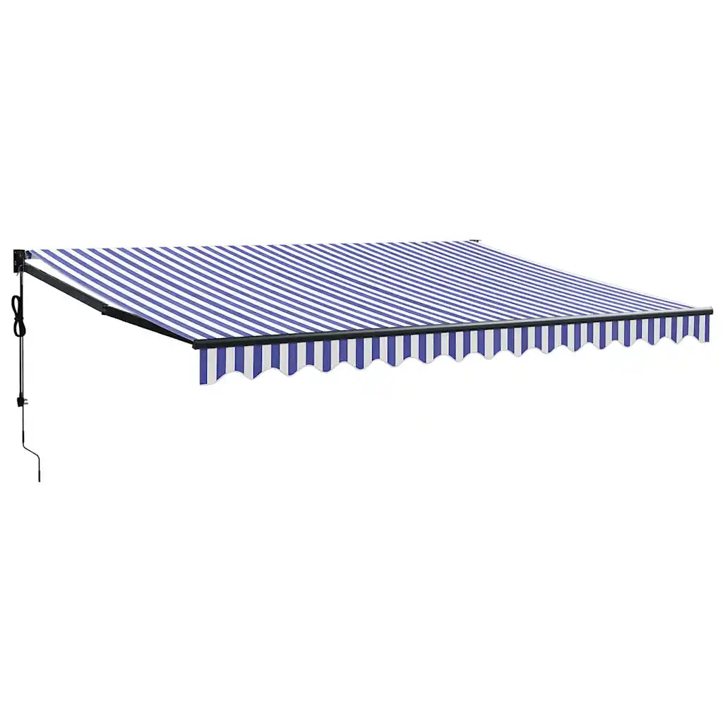 Tenda Sole Automatica Retrattile Blu e Bianca 4x3 m