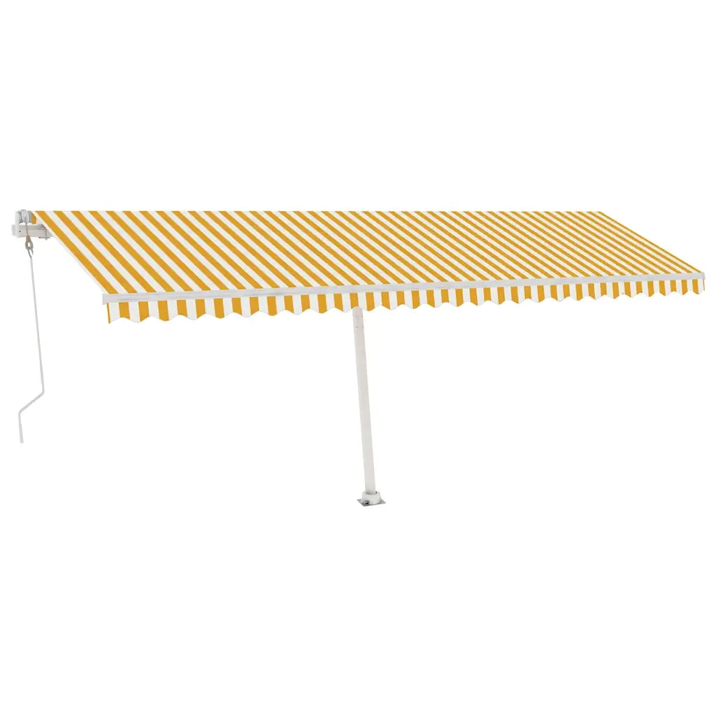 Tenda da Sole Autoportante Automatica 600x300 cm Gialla Bianca 3069608