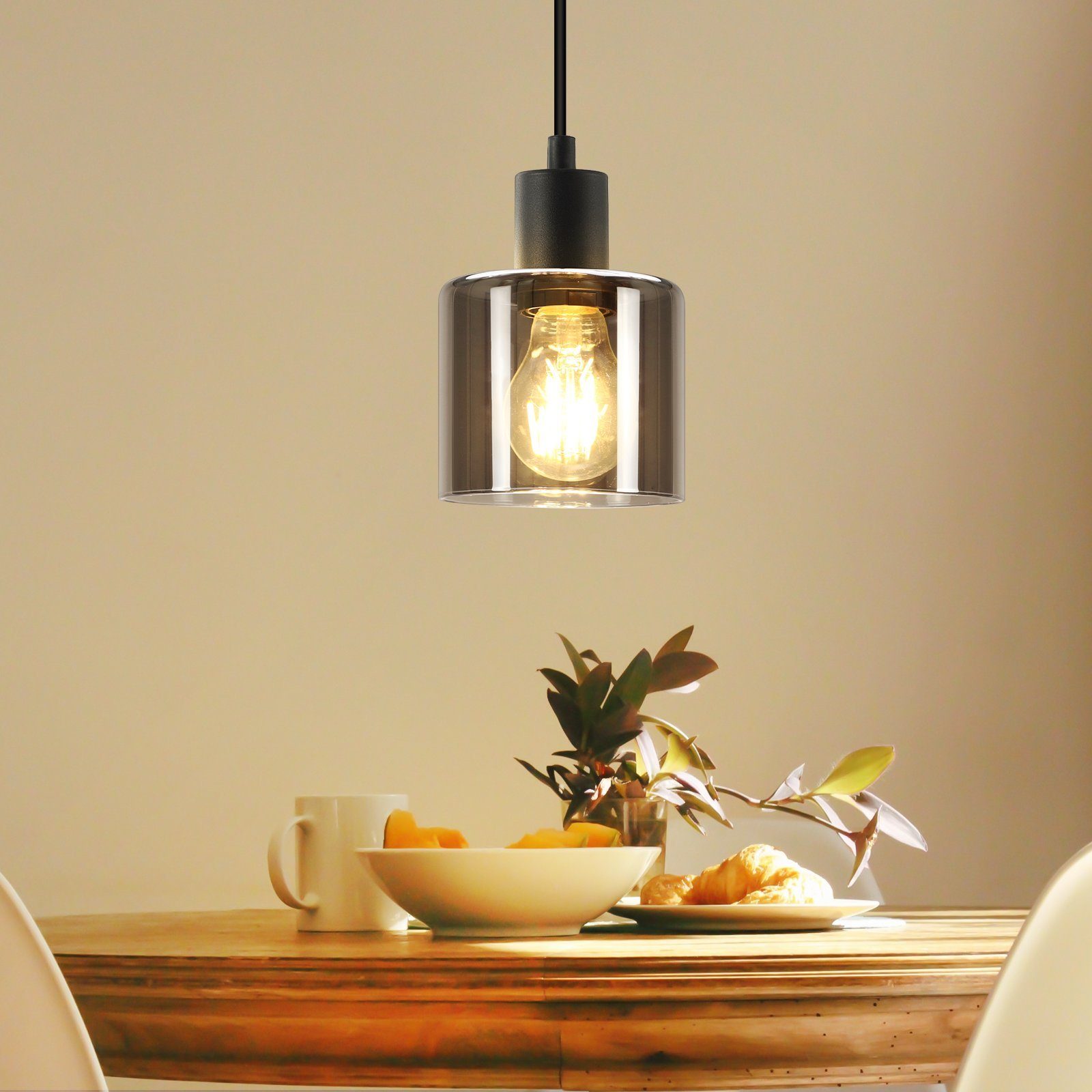 Lampada a sospensione ZMH ferro nero diametro 11 cm E27 max 40W stile industriale retr¨°