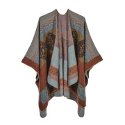 Mantella/scialle da donna autunno e inverno, stile retr¨°, spaccata, calda, in cashmere, mantella
