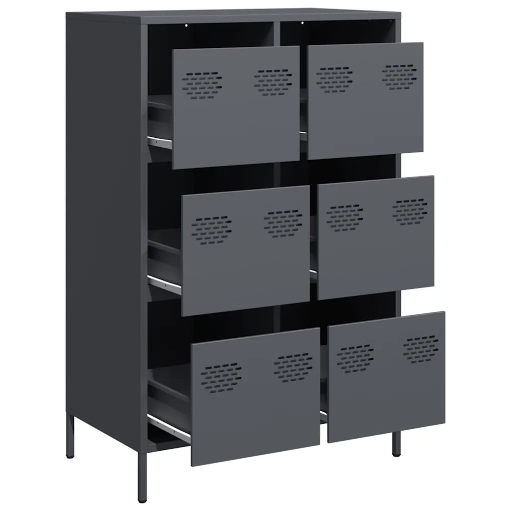 Credenza Antracite 68x39x101,5 cm Acciaio