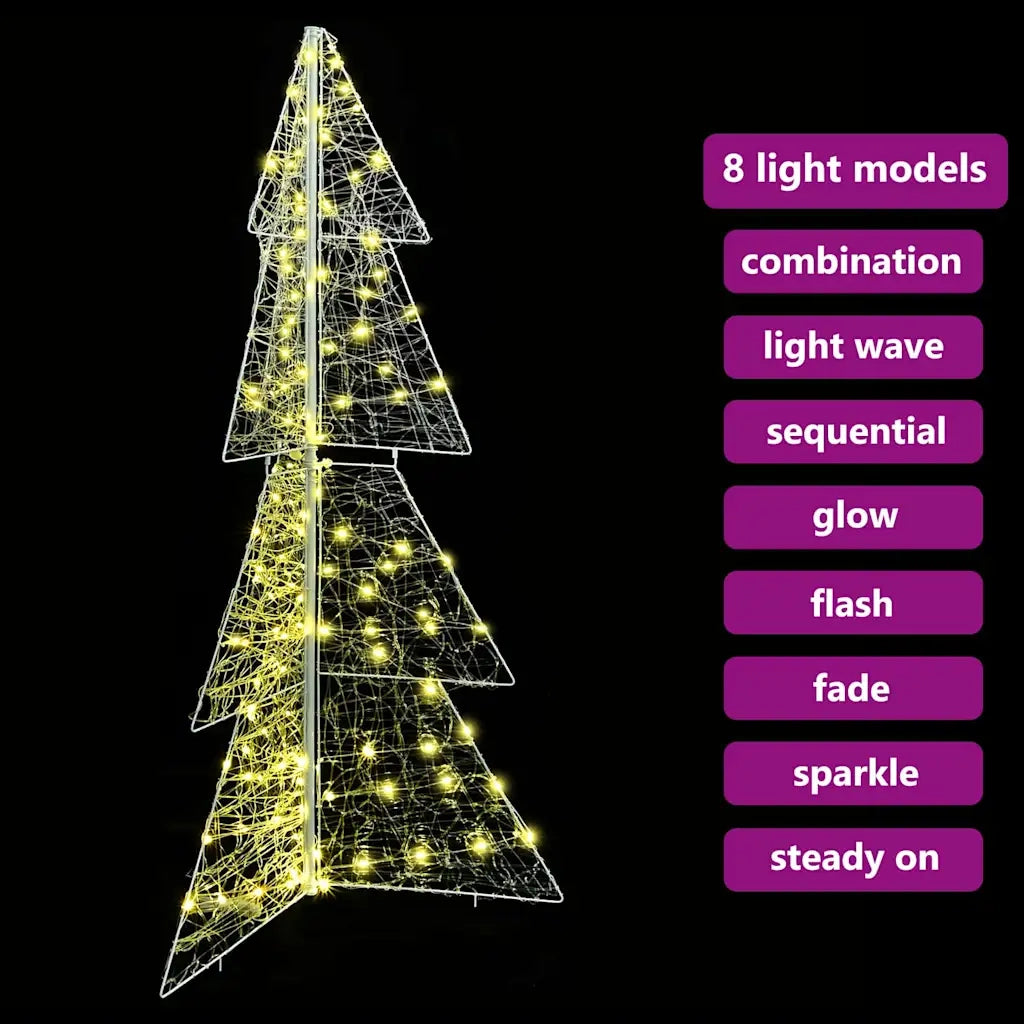 Albero di Natale con 160 LED Bianco caldo 150 cm Acrilico