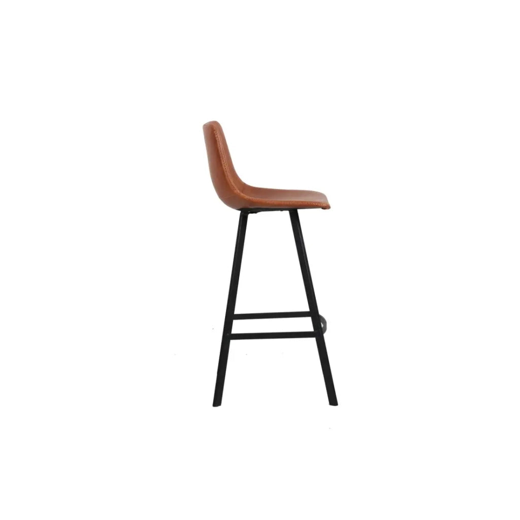 Set di 2 sgabelli da bar OZON - Colore Cognac - Seduta in PU - Comfort moderno e stile elegante