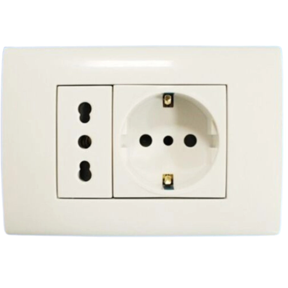 Biesse kit presa bipasso 2p+t 10/16a 250v compatibile bticino matrix am5180 *** numero pezzi 6, confezione 1