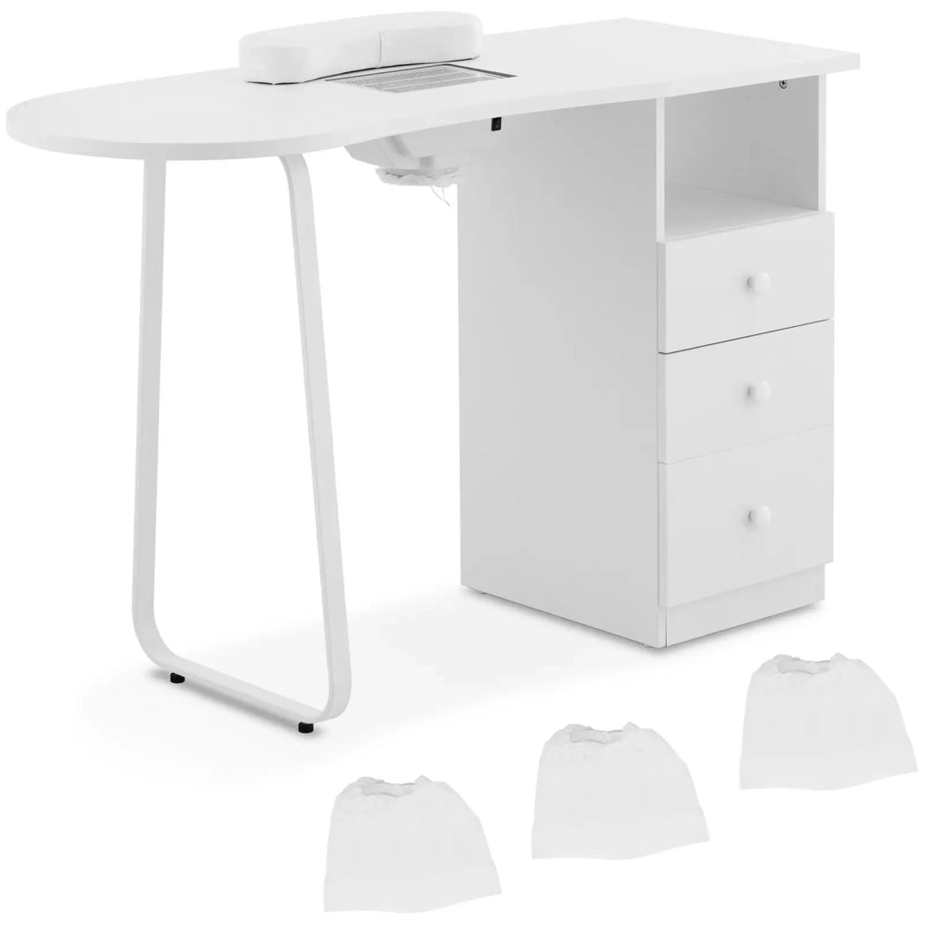 Tavolo manicure professionale con 3 cassetti aspirapolvere MDF lamiera stagnata 14_0009976