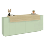Madia Pulfero, Credenza 3 Ripiani Made in Italy, 200x45x85.5h cm Verde