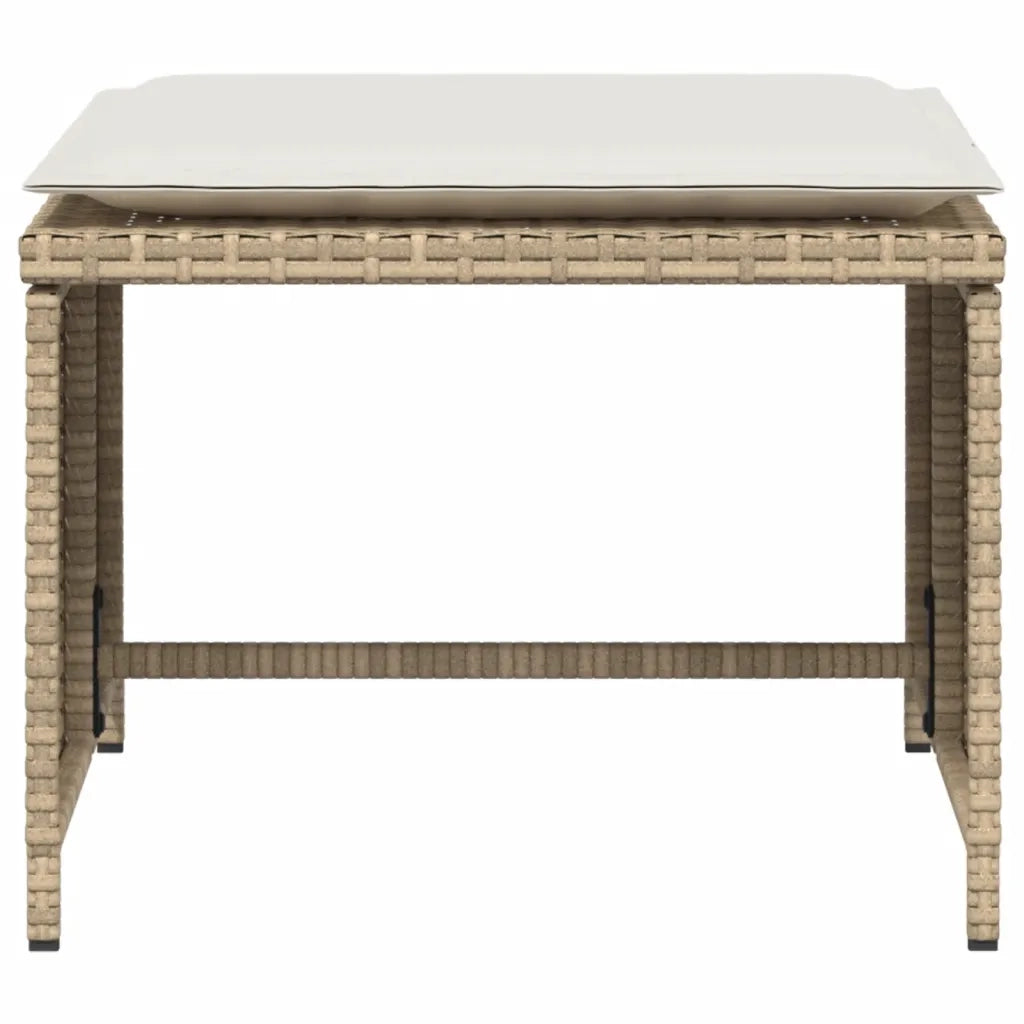 Sedia da Giardino con Poggiapiedi in Polyrattan Beige CFW6413452