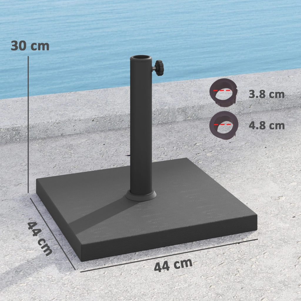 Base per Ombrellone Quadrata in Cemento e HDPE con Manovella ¨C zephmum ¨C Nero 44x44x30 cm