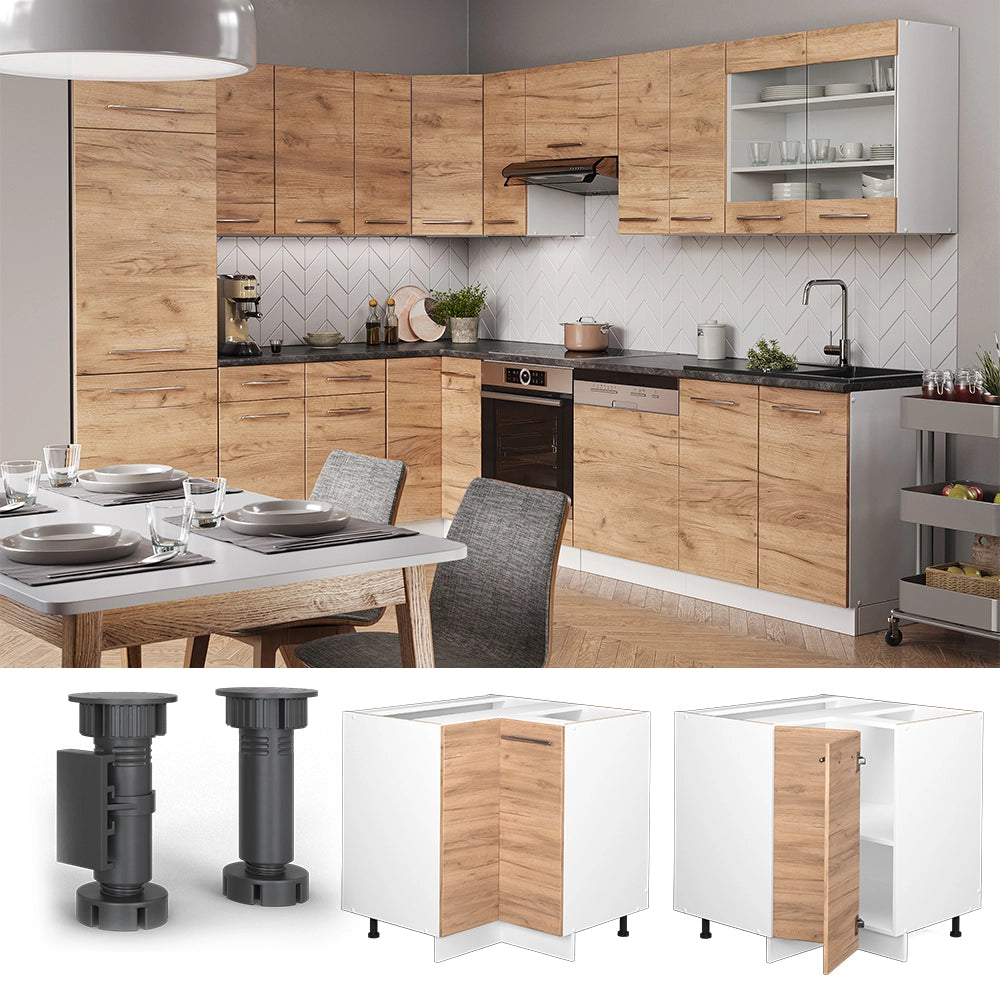 Vicco Mobile ad angolo cucina Quercia dorata 80.5 cm senza piano di lavoro