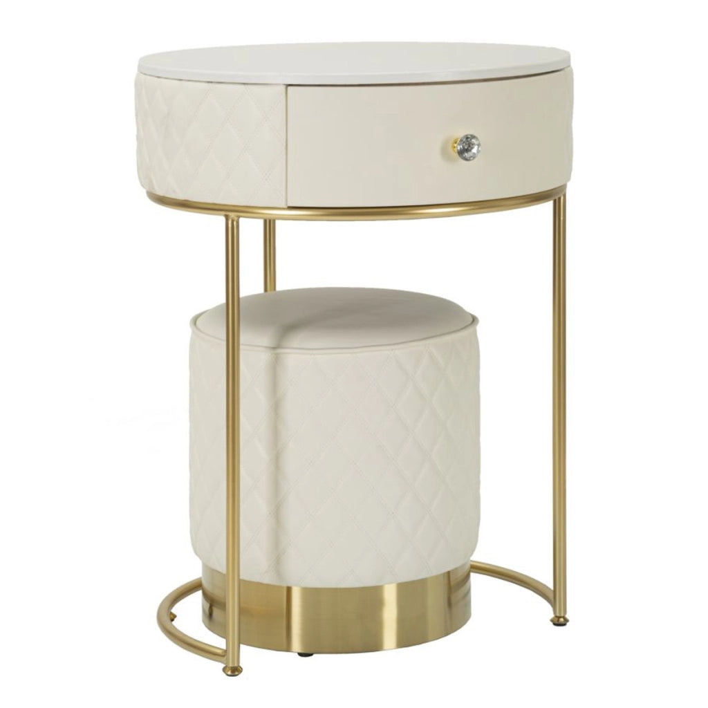 Comodino VKH12, Bianco, Legno, 52x52x70 cm