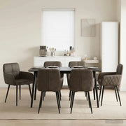Sedie da pranzo 6 pcs Pelle Scamosciata Sintetica Grigio Scuro 3428235