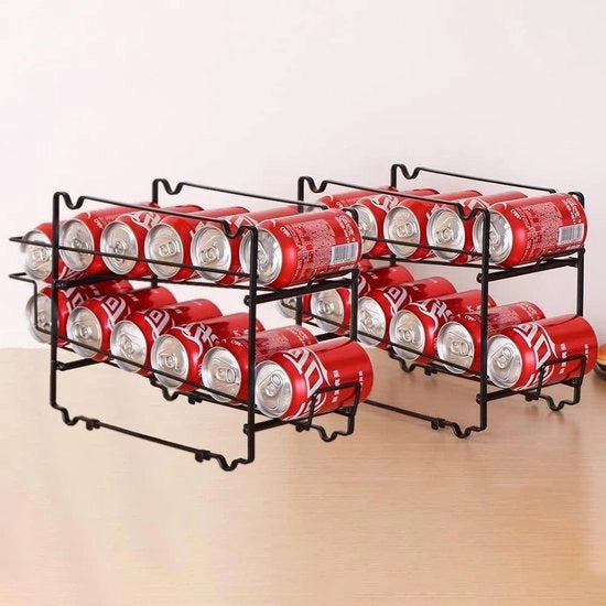 Organizzatori per bottiglie di birra e bibite - Scaffale per bottiglie di birra e bibite ripiegabile per la cucina - 2 pezzi