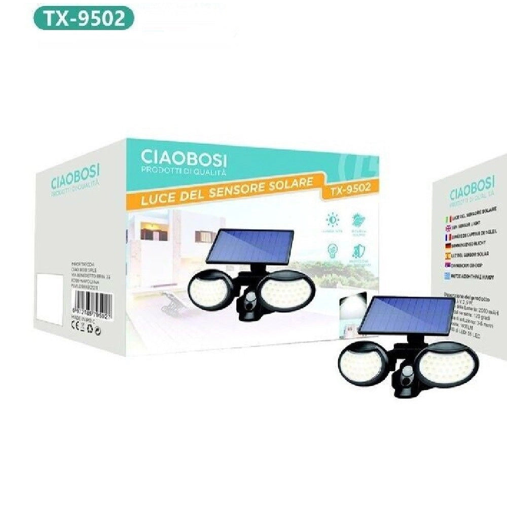 Trade Shop - Applique Ad Induzione Solare 10 W Con Sensore Movimento Luce Led Ip67 Tx-9502 -