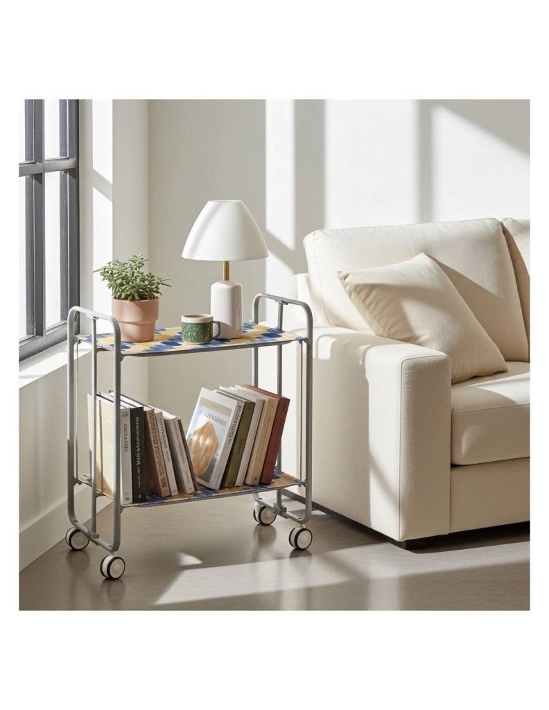 Carrello da cucina pieghevole grigio con ruote BAUHAUS 2 ripiani