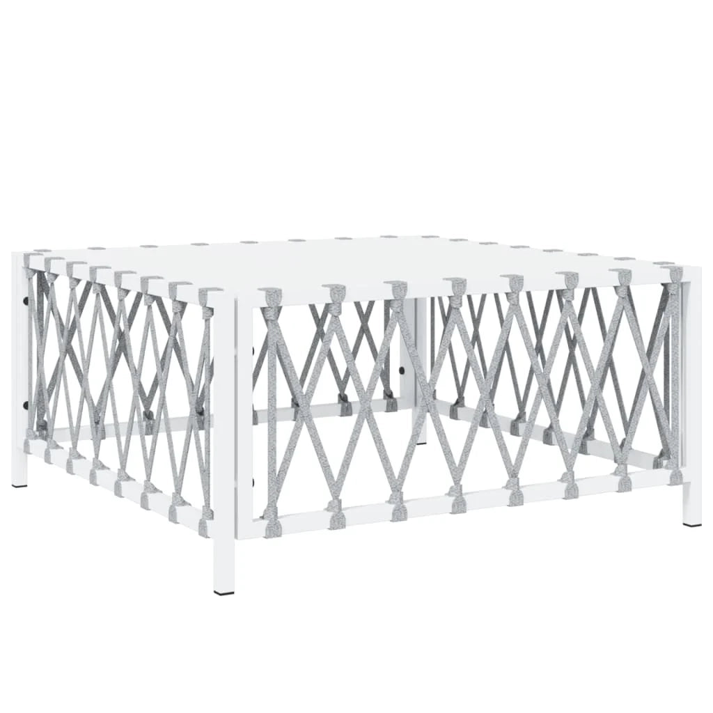 Mobili da giardino mobili da esterno set di mobili con cuscini 5 pezzi acciaio bianco 02_0018306