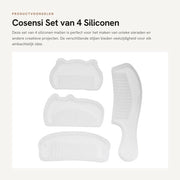 Mal in Silicone per 4 pezzi - Utensili per fai da te - Stampi per resina - Crea gioielli - Decorazione - Supporto termico - da -40 a +230 ℃