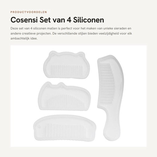 Mal in Silicone per 4 pezzi - Utensili per fai da te - Stampi per resina - Crea gioielli - Decorazione - Supporto termico - da -40 a +230 ℃