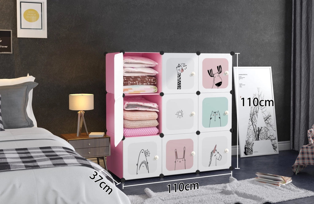 Valora ARMADIO MODULARE PER BAMBINI 9X Salvaspazio Rosa Fiaba x9