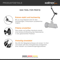 Braccio articolato a frizione XL SP 530 x 80 x 80 mm, portata max di 5kg, lunghezza di 53cm - per DSLR, videocamere, illuminazione - con spigot da 5/8”