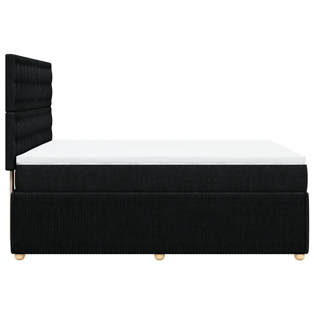 Giroletto a Molle con Materasso Nero 140x200 cm in Tessuto