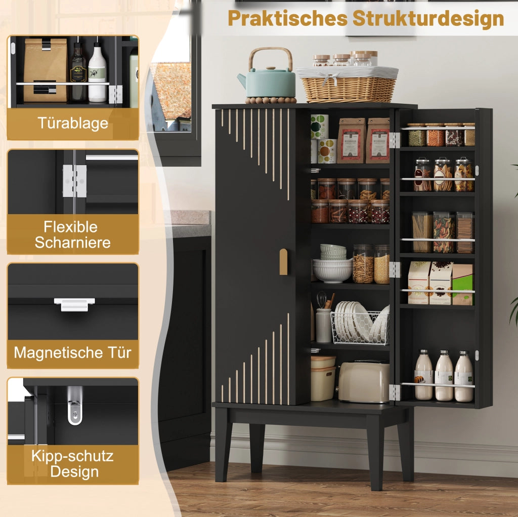 Mobile contenitore vintage in MDF 120 x 59 x 30 cm; nero