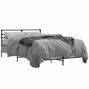 Letto matrimoniale | Letto per adulti | Giroletto Grigio Sonoma 120x190 cm in Legno Multistrato Metallo