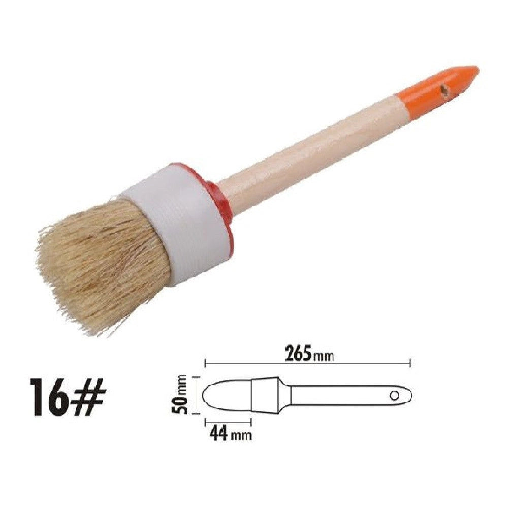 Trade Shop - Pennello Pittura Maniglia In Legno Setole Naturali A Testa Tonda 44 Mm 16" 90296 -