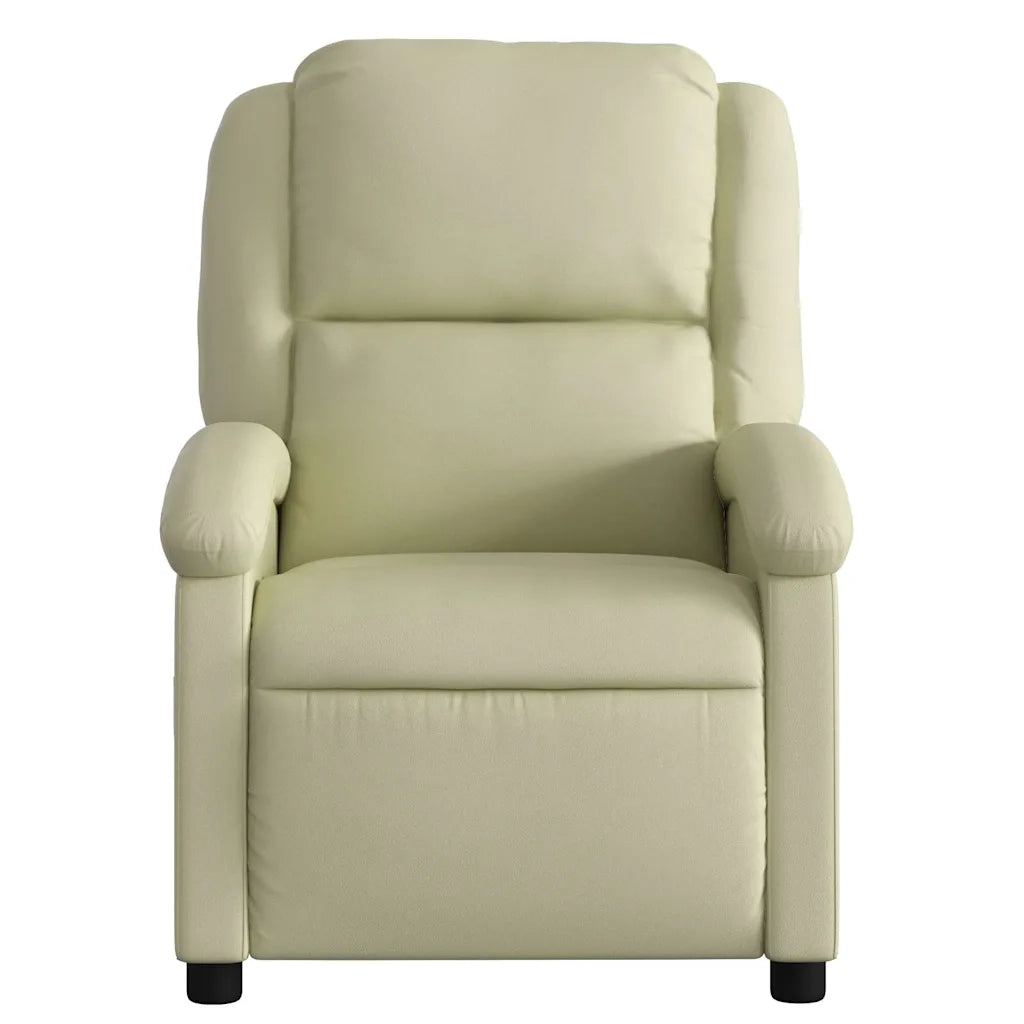Divano Sedia-Poltrona reclinabile massaggiante in Vera Pelle Crema 895286