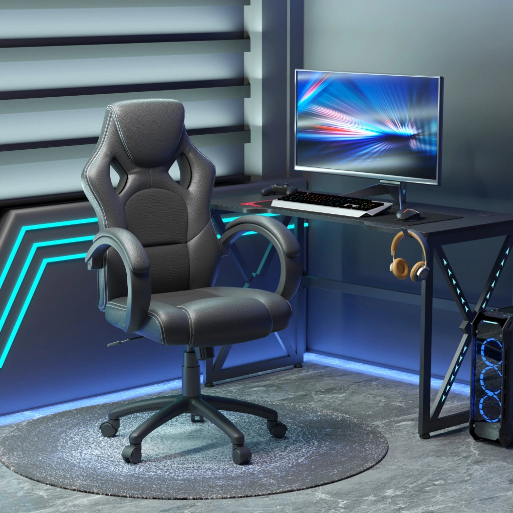 Sedia da Gaming Regolabile e Reclinabile ¨C Zephmum ¨C Nera 71x61x108-118 cm