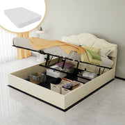 Letto Contenitore Imbottito con Materasso ¨C MINIMAL ¨C Beige 160x200