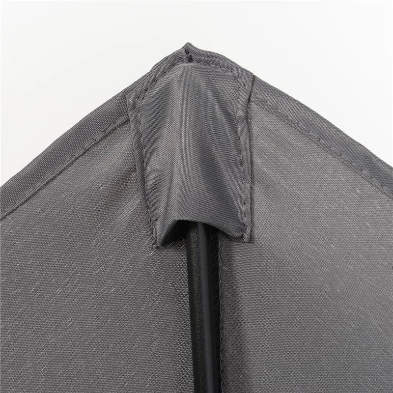 OMBRELLONE DA GIARDINO 2X2 M A 6 STECCHE CON PRESA D'ARIA IN ALLUMINIO METALLO E POLIESTERE GRIGIO SCURO