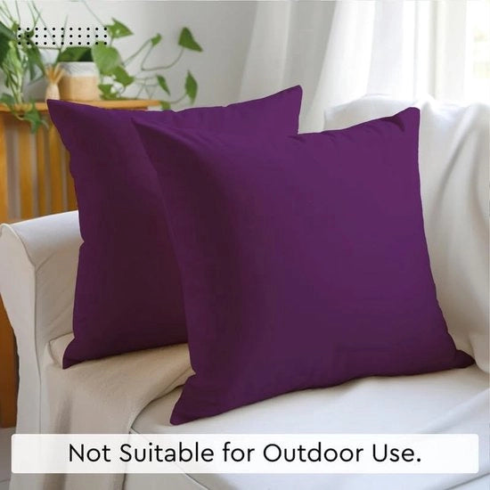 Copri cuscino 2 pezzi (40 x 40 cm), viola, cotone morbido, tela a quadri, copri cuscino rettangolare, decorativo per cultura di casa, soggiorno, camera da letto, divano, lavabile