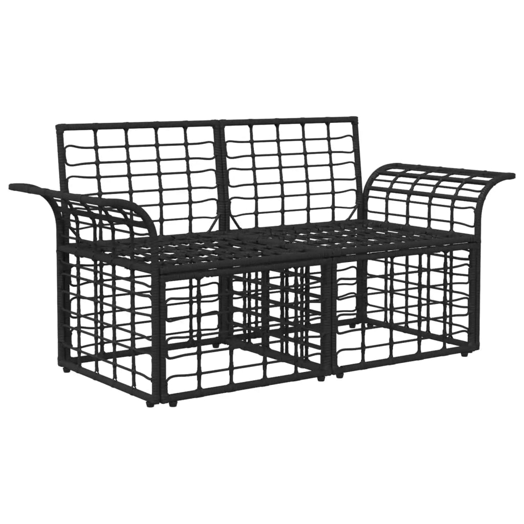 Loveseat da esterno 2 pz Nero e Grigio scuro polyrattan CFW4953401