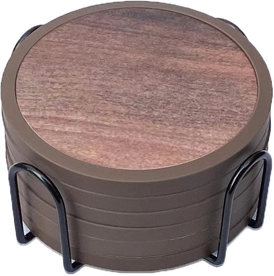 Sostegni assorbenti con supporto - 6 pezzi, sostegni in silicone con imbottitura morbida in velluto (sostegno di 11 cm con supporto di 11,4 cm, finitura in legno)