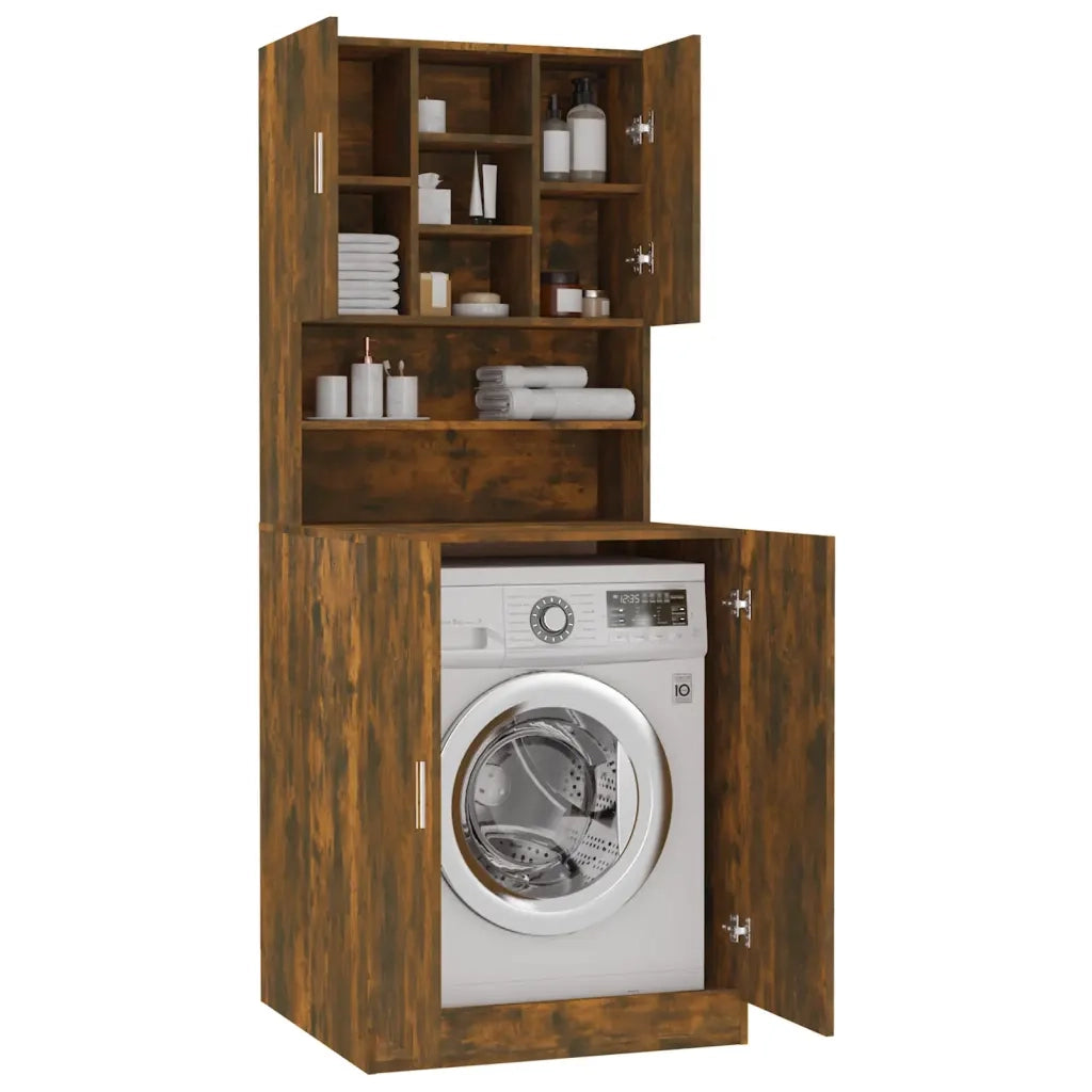 Mobile per Lavatrice Rovere Fumo in Legno Multistrato cod mxl 78066