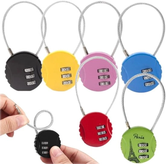 Chiusura a cifre per borse 6 pezzi, cifratura 3 cifre, chiusura per bagagli, chiusura a cifre per piccoli cassetti, serrature con codice a cifre per borsa da spalla, valigetta, bagagliaio, cassetti