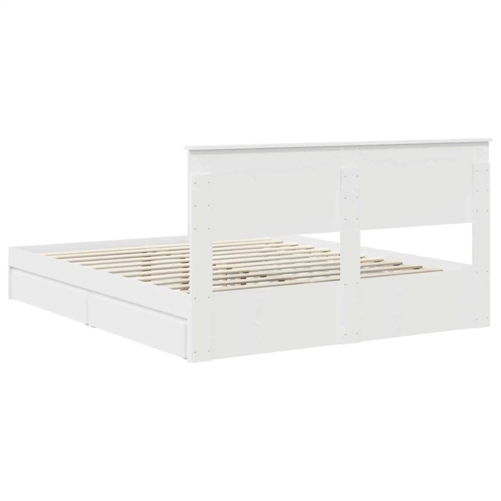 Letto con Contenitore Bianco 160 x 200 cm Legno multistrato 3410777