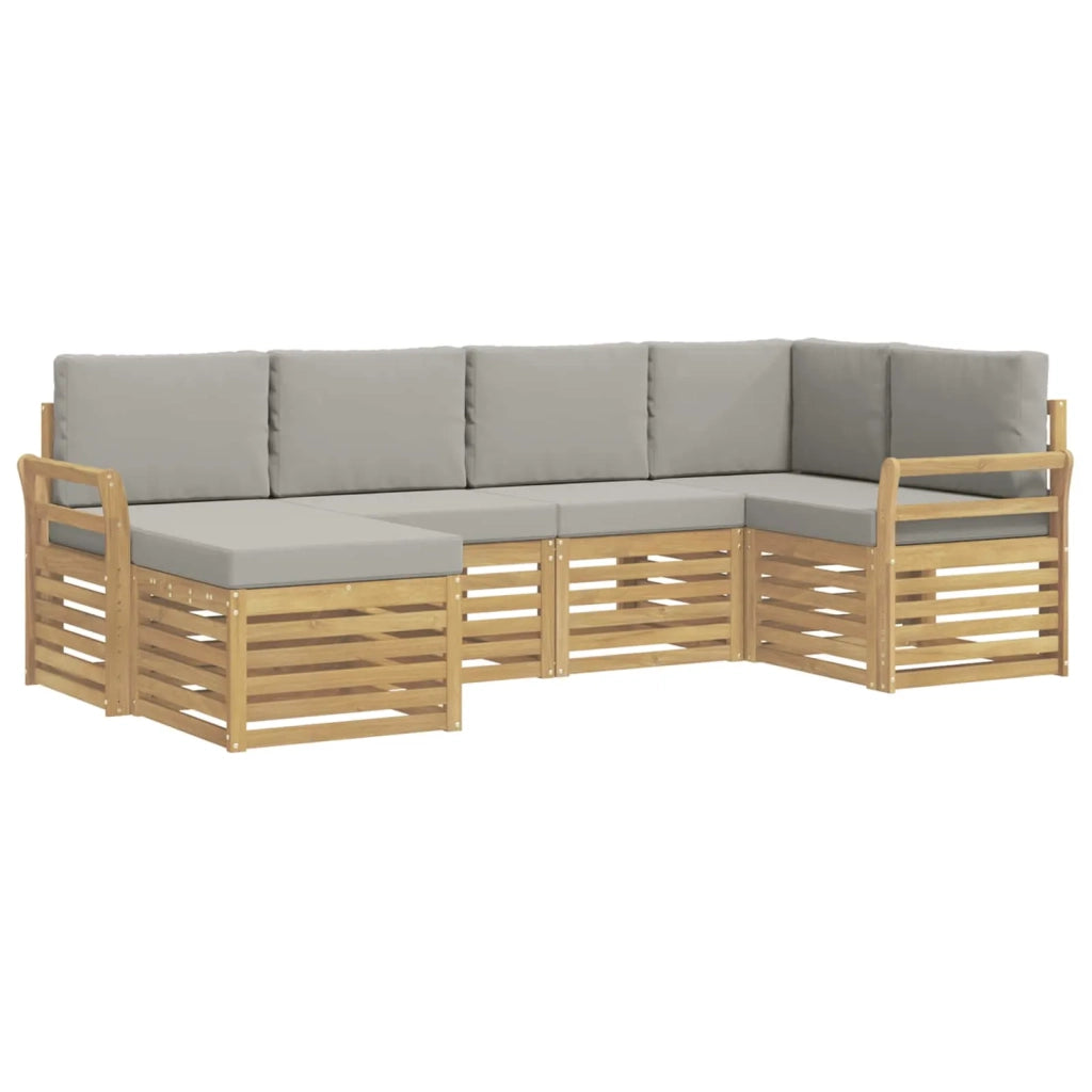 Set di divani da esterno 6 pcs Bianco e Grigio Chiaro 3392116