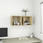 Armadietti a Muro 2 pz Rovere Sonoma 37x37x37 cm in Truciolato cod mxl 62831