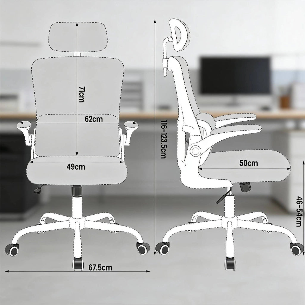 Sedia da ufficio ergonomica rosa con rete e poggiatesta