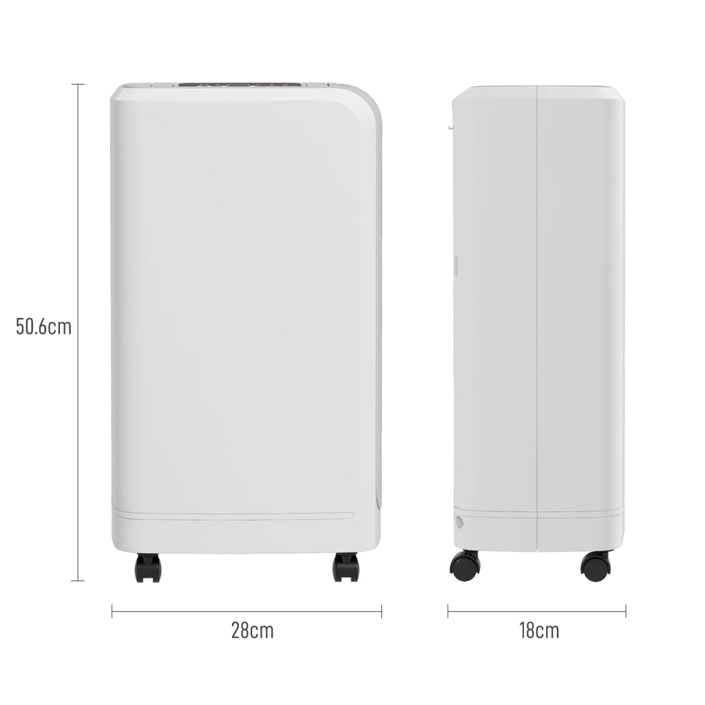 Deumidificatore Portatile Touch 12L ¨C zephmum ¨C Bianco ABS 28x18x50.6 cm
