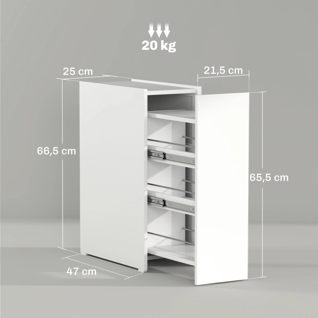 Mobile Bagno Stretto con Cassetto Profondo ¨C Zephmum ¨C Legno Bianco 60x30x