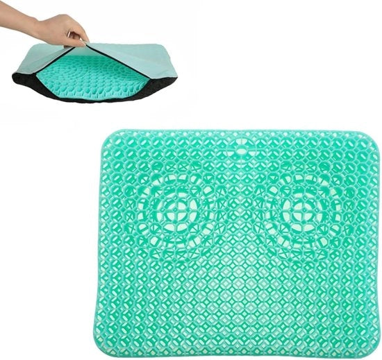 Gel zitkussen multifunzionale - riduce la fatica delle anche - fresco e respirabile - cuscino di sostegno per seduta - molto elastico - per seduta, seggiolino, auto, sedia a rotelle - con antiscivolo