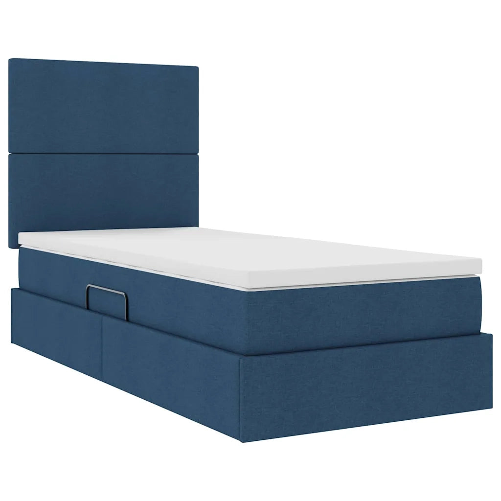 Letto con contenitore e LED con led Blu 90 x 200 cm Poliestere