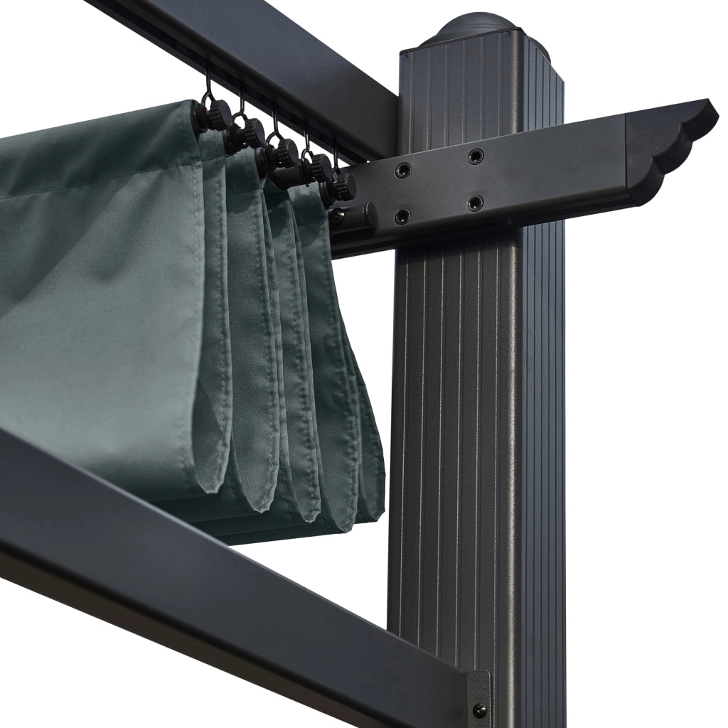 Pergola a parete 3 × 4 m FRÉJUS grigio - struttura in alluminio