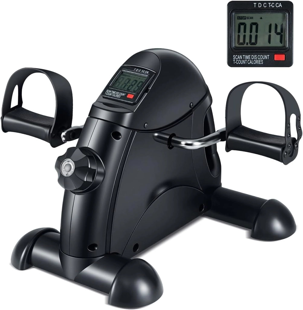Mini Cyclette, Macchina Portatile per Pedaliere Braccia e Gambe con Display LCD, Cyclette sotto Scrivania da Interno per Allenamento, Portata 100 kg