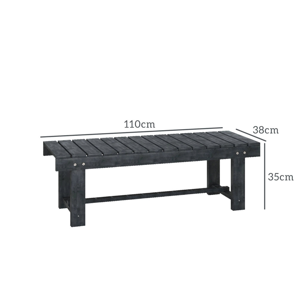 Panchina da Giardino a 2 Posti 110x38x35 cm Impermeabile in Legno di Abete Grigio