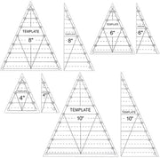 Set di stencil per acrilica 8 pezzi - stencils a forma di triangolo per cucito - modelli per disegno a maglia - progetti di artigianato DIY - stencils per triangoli perfetti - taglierai triangoli con precisione - stencil per disegno a maglia quadrato.
