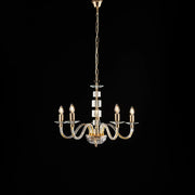 Lampadario Contemporaneo Franz Cristallo Oro 5 Luci E14