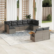 Set Divano da Giardino 9 pz con Cuscini Grigio in Polyrattancod mxl 91080